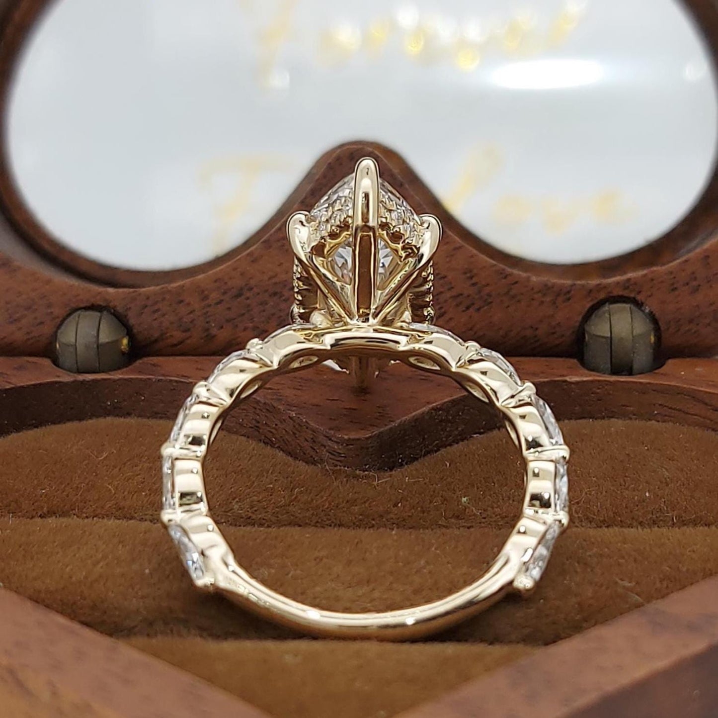 3.6 Ct IGI Certified Marquise Lab Diamond Solitaire Engagement Ring Marquise cut 1Ct Moissanite Brilliant Cut engagement ring in 935 Argentium Silver — custom handcrafted by Forever For Love