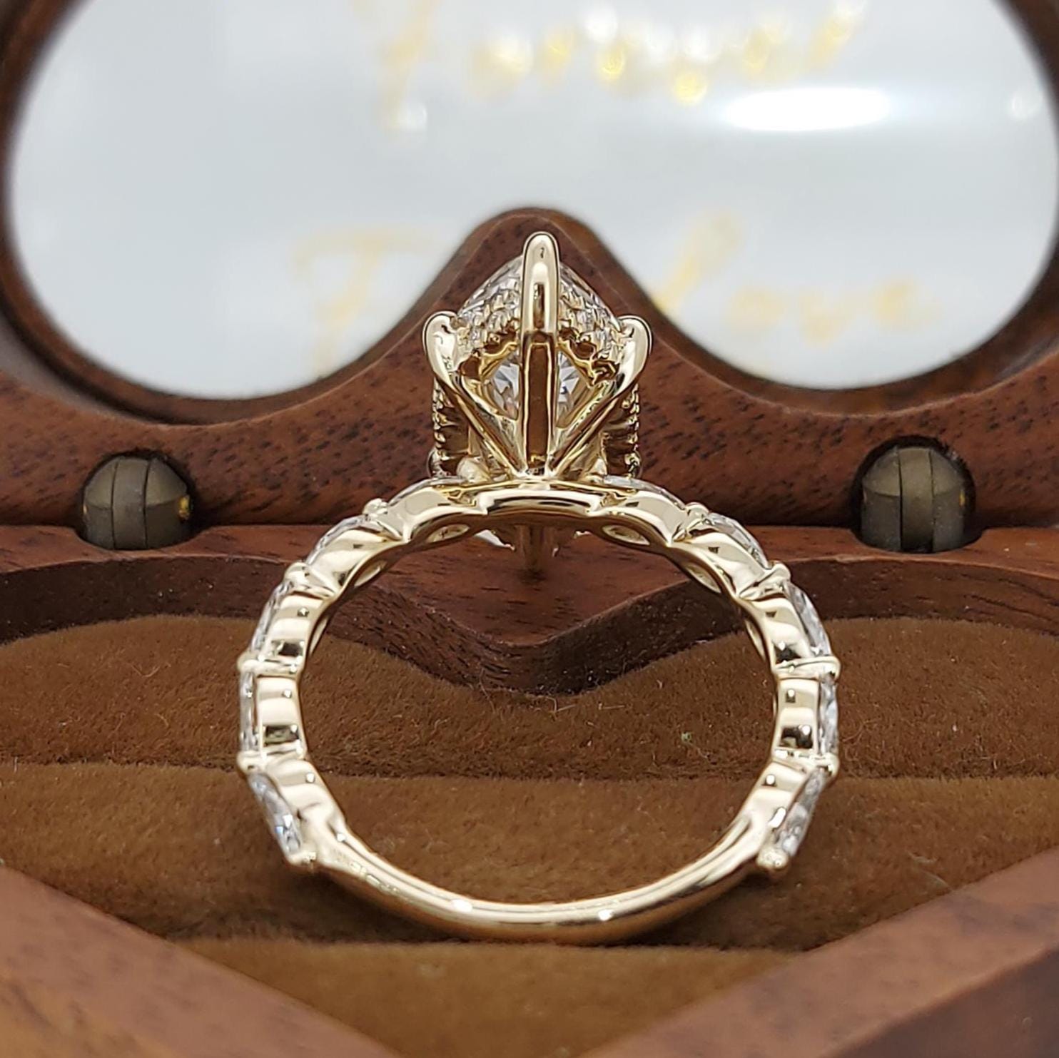 3.6 Ct IGI Certified Marquise Lab Diamond Engagement Ring
