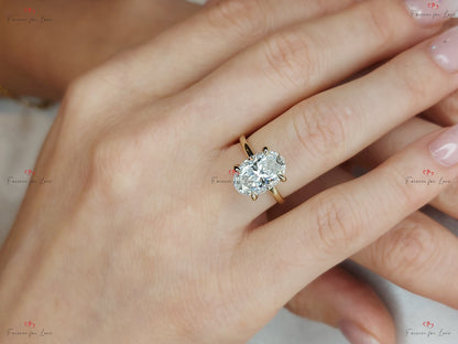 4 Ct Oval Moissanite Engagement Ring