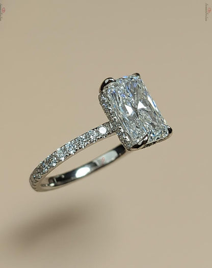 6 Ct IGI Certified Radiant Lab Diamond Halo Ring
