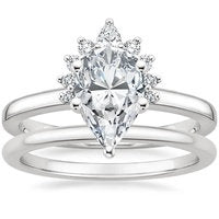 1 Ct Pear Diamond, Moissanite Solitaire Engagement Ring Pear cut 1Ct Moissanite Brilliant Cut engagement ring in 935 Argentium Silver — custom handcrafted by Forever For Love