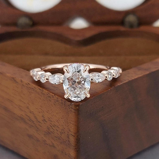 IGI Certified Oval Pink Diamond, Sapphire Halo Ring