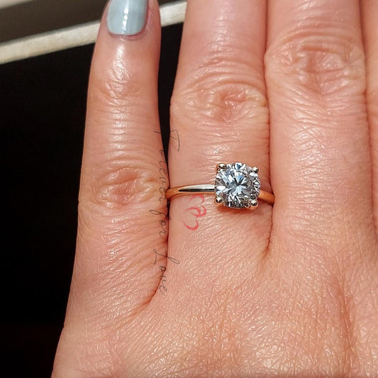 1.5 Ct IGI Certified Round Lab Diamond Engagement Ring