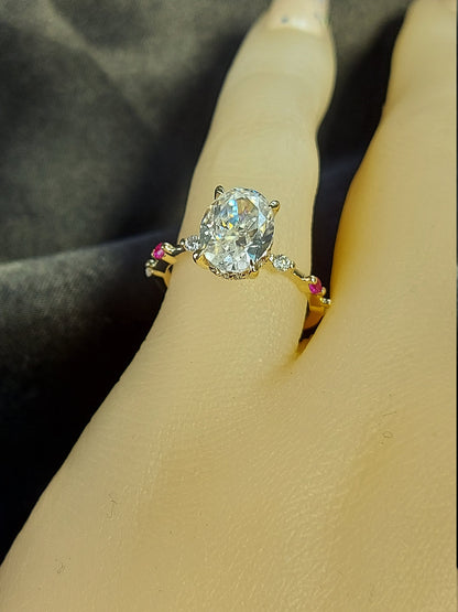 2 Ct Oval Moissanite Engagement Ring