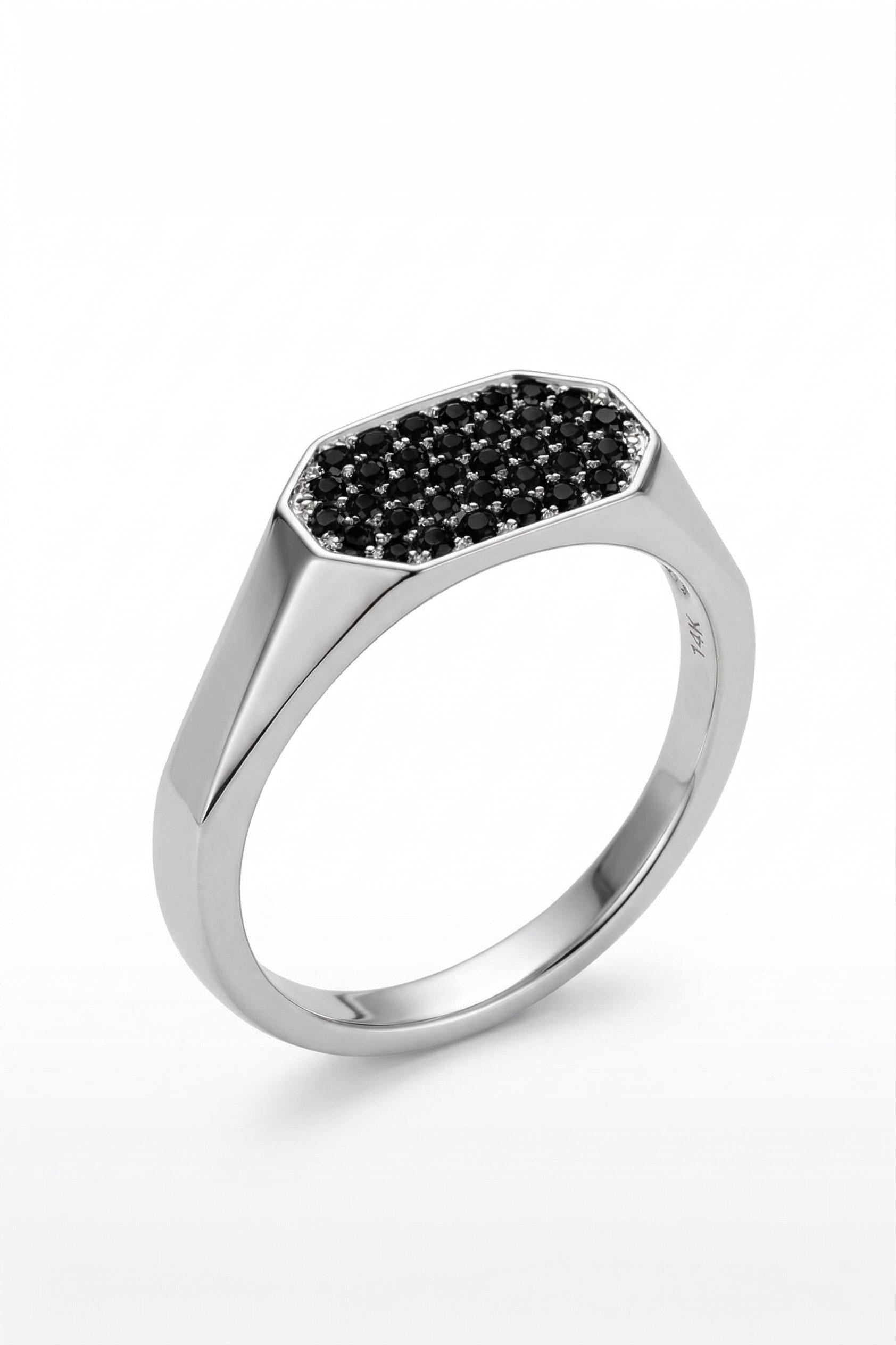 Hexagon Black Diamond Ring