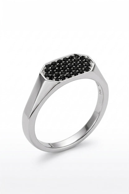Hexagon Black Diamond Ring