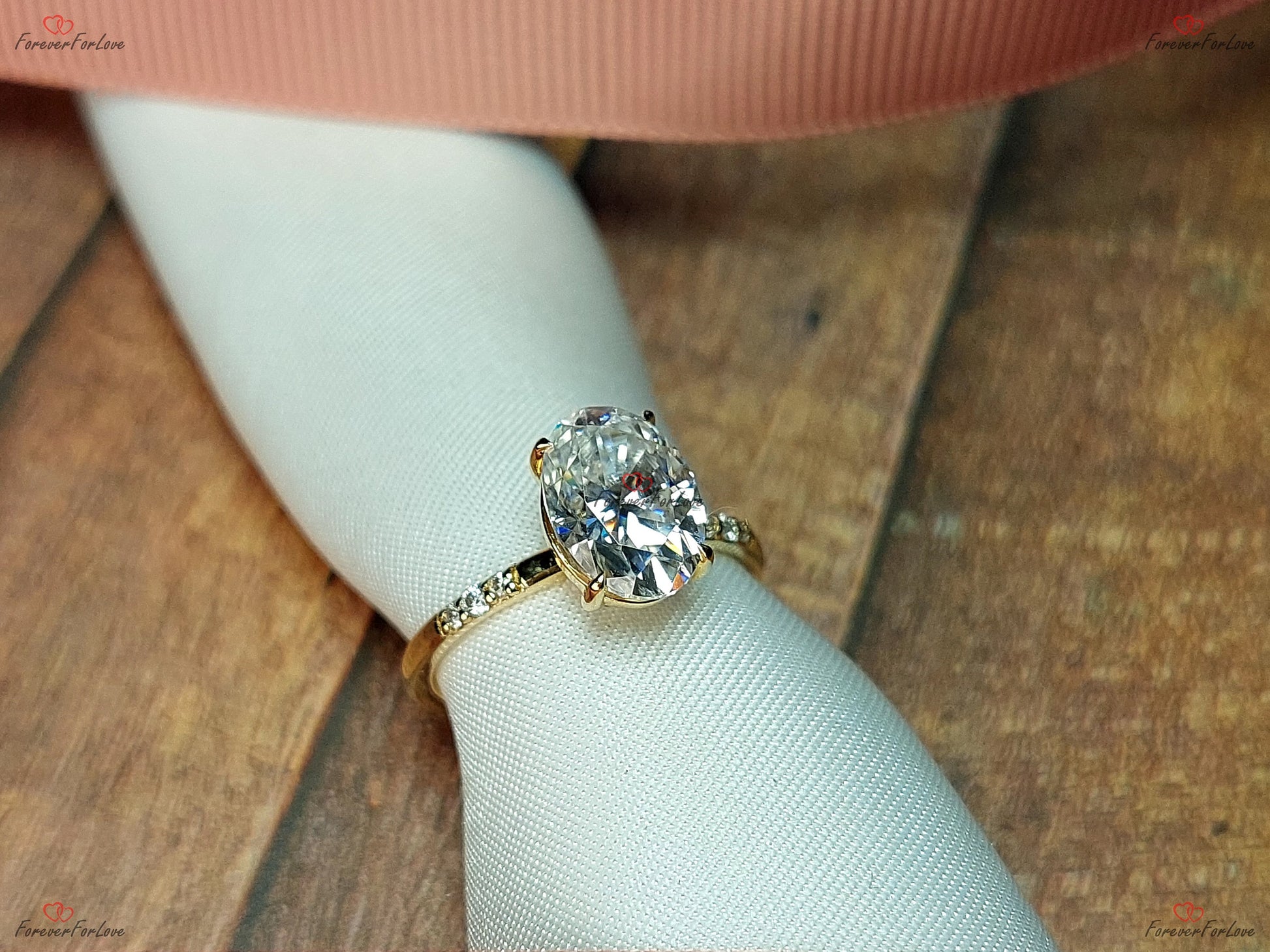 2.5 Ct Oval Moissanite Engagement Ring