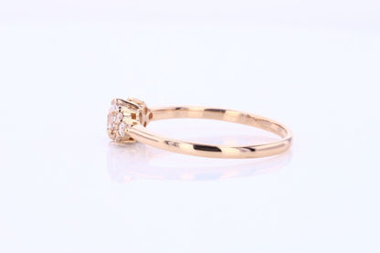 Round Natural Diamond Three Stone Engagement Ring