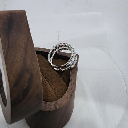 Enhancer wedding band, women vintage Diamond Marquise enhancer, Solid 14K Rose gold Bridal Stacking Anniversary Ring for Her.
