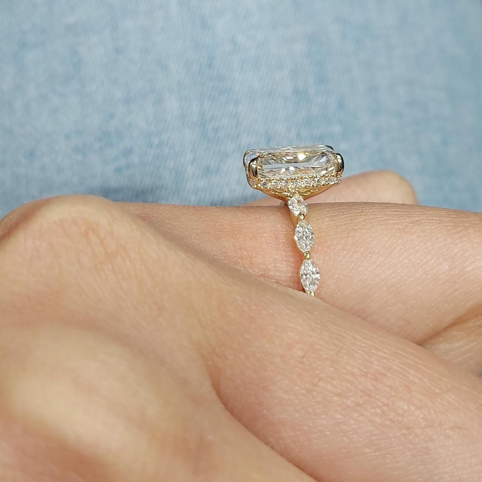 4 Ct IGI Certified Radiant Lab Diamond Solitaire Engagement Ring