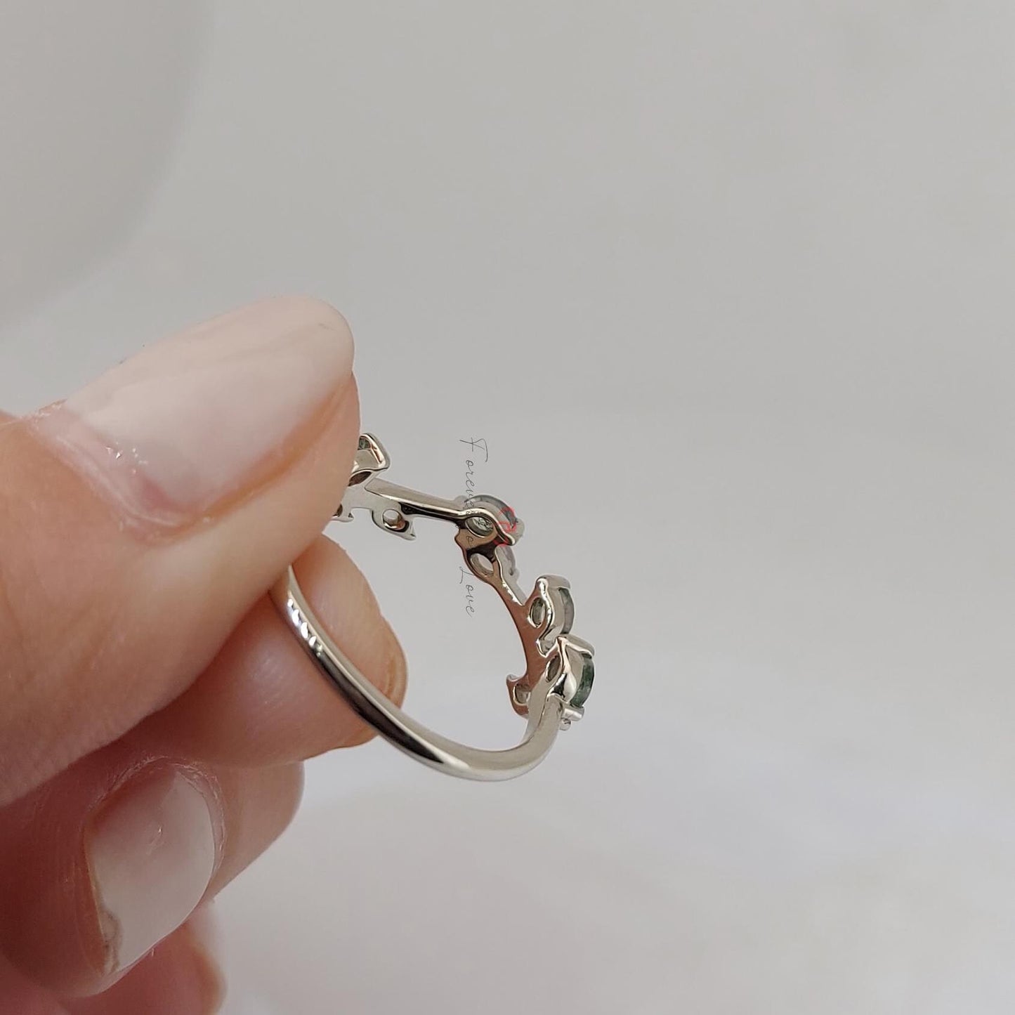 Marquise-Moosachat-Ehering Marquise cut Moissanite engagement ring in 935 Argentium Silber — custom handcrafted by Forever For Love