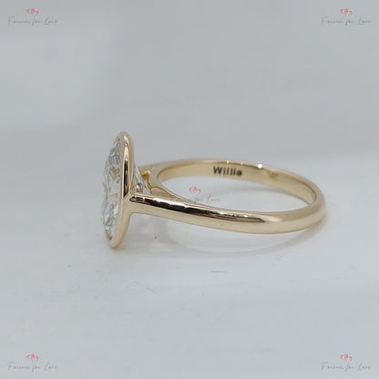3 Ct Oval Lab Diamond Solitaire Engagement Ring