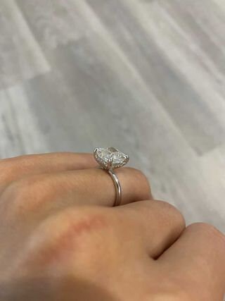 Radiant Moissanite Solitaire Engagement Ring