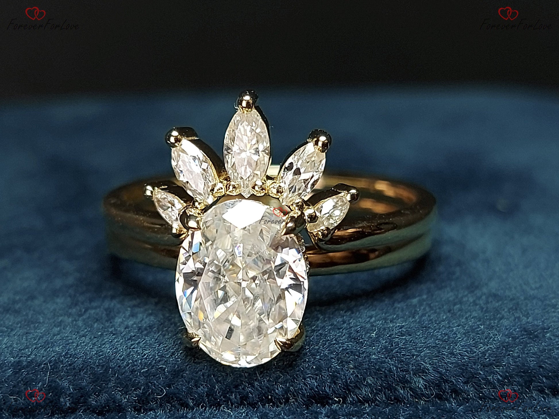 Oval Diamond, Moissanite Solitaire Engagement Ring