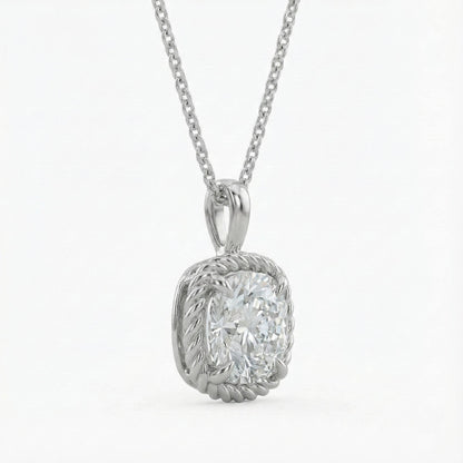 Kissenförmiger IGI-zertifizierter Lab Grown Diamant-Anhänger, Verlobungsanhänger, Jubiläumsgeschenk, Diamant-Solitär-Anhänger, Lab Grown Anhänger