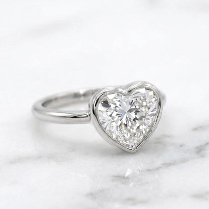 5 Ct Heart Lab Diamond Solitaire Engagement Ring