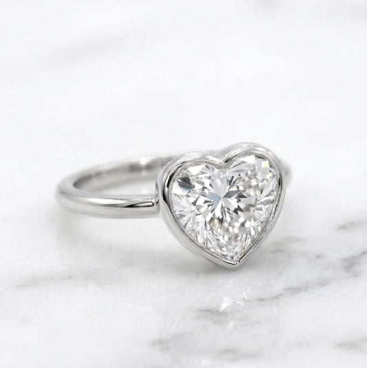 5 Ct Heart Lab Diamond Solitaire Engagement Ring