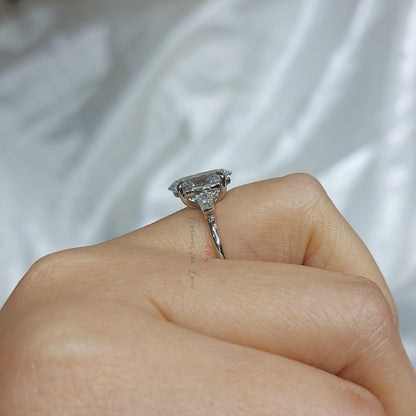 4 Ct IGI Certified Oval Diamond Three Stone Engagement Ring