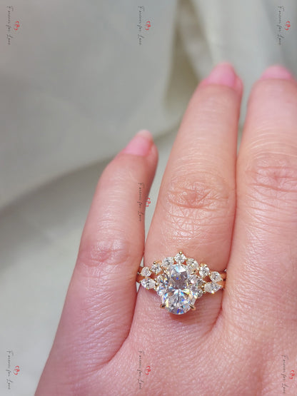 3 Ct Oval Moissanite Eternity Band