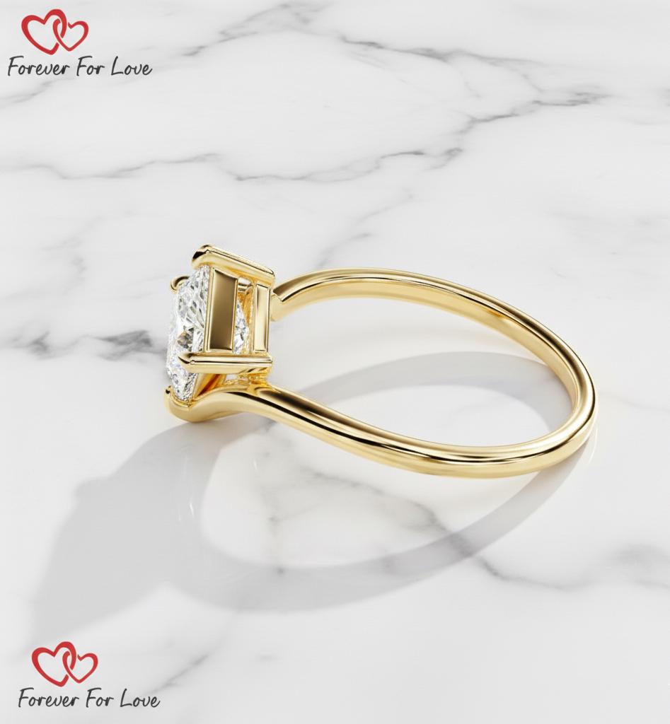 1.00 Ct Princess Lab Diamond Engagement Ring