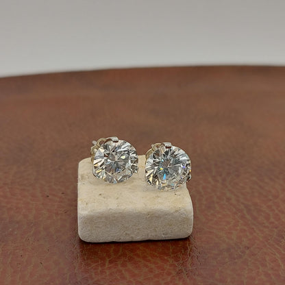 Boucles d'oreilles de mariage en diamant rond de laboratoire, clous de diamant ronds de 1,0 à 4,0 CT, clous d'oreilles en diamant pour femme, cadeaux d'anniversaire