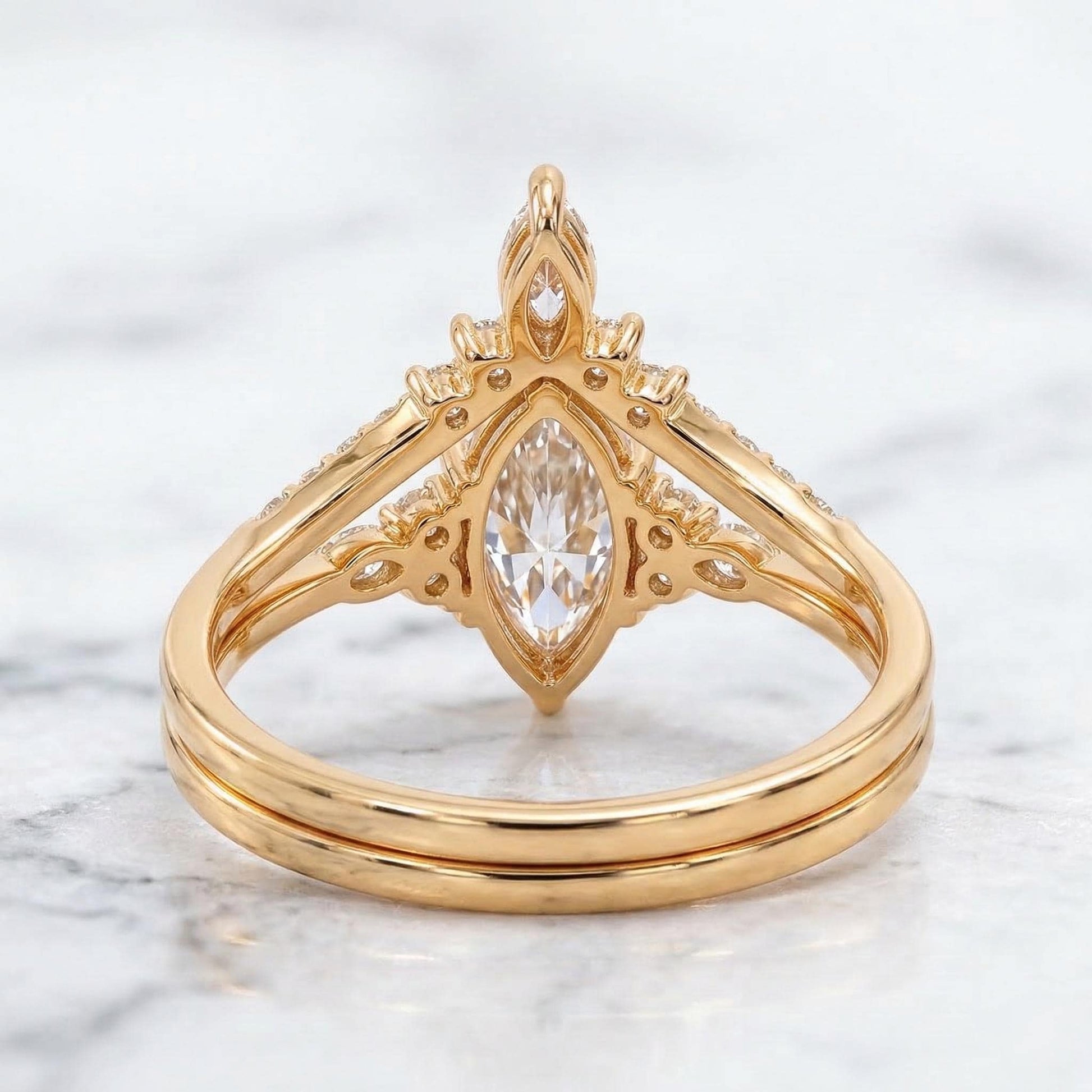 1 Ct Marquise Lab Diamond Engagement Ring