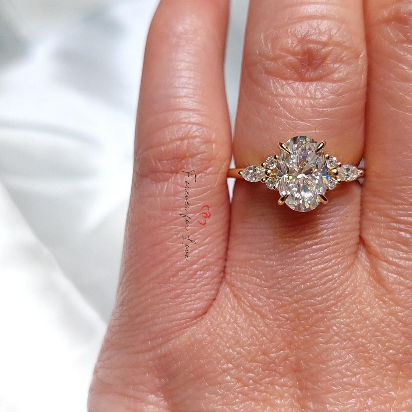 Oval Diamond, Moissanite Engagement Ring