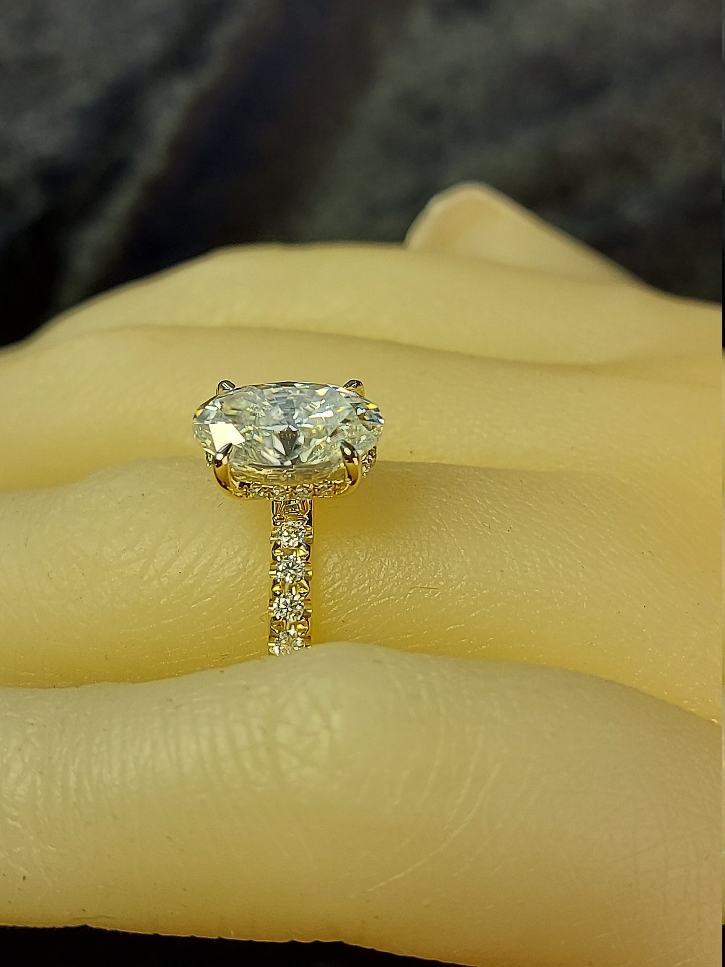 3 Ct Oval Moissanite Engagement Ring Oval cut 1Ct Moissanite Brilliant Cut engagement ring in 935 Argentium Silver — custom handcrafted by Forever For Love