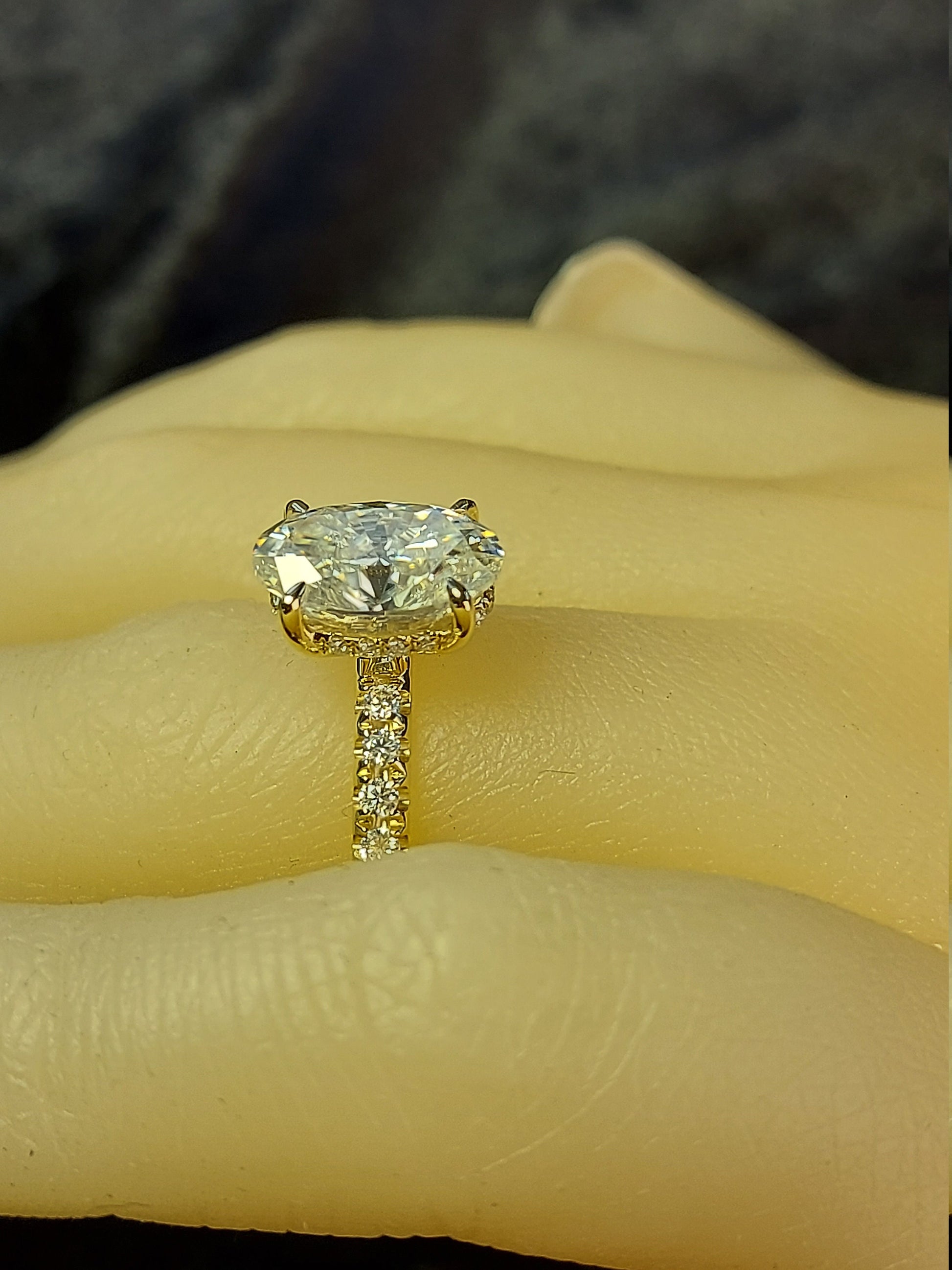 3 Ct Oval Moissanite Engagement Ring