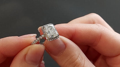 2.01 Ct IGI Certified Radiant Lab Diamond Engagement Ring