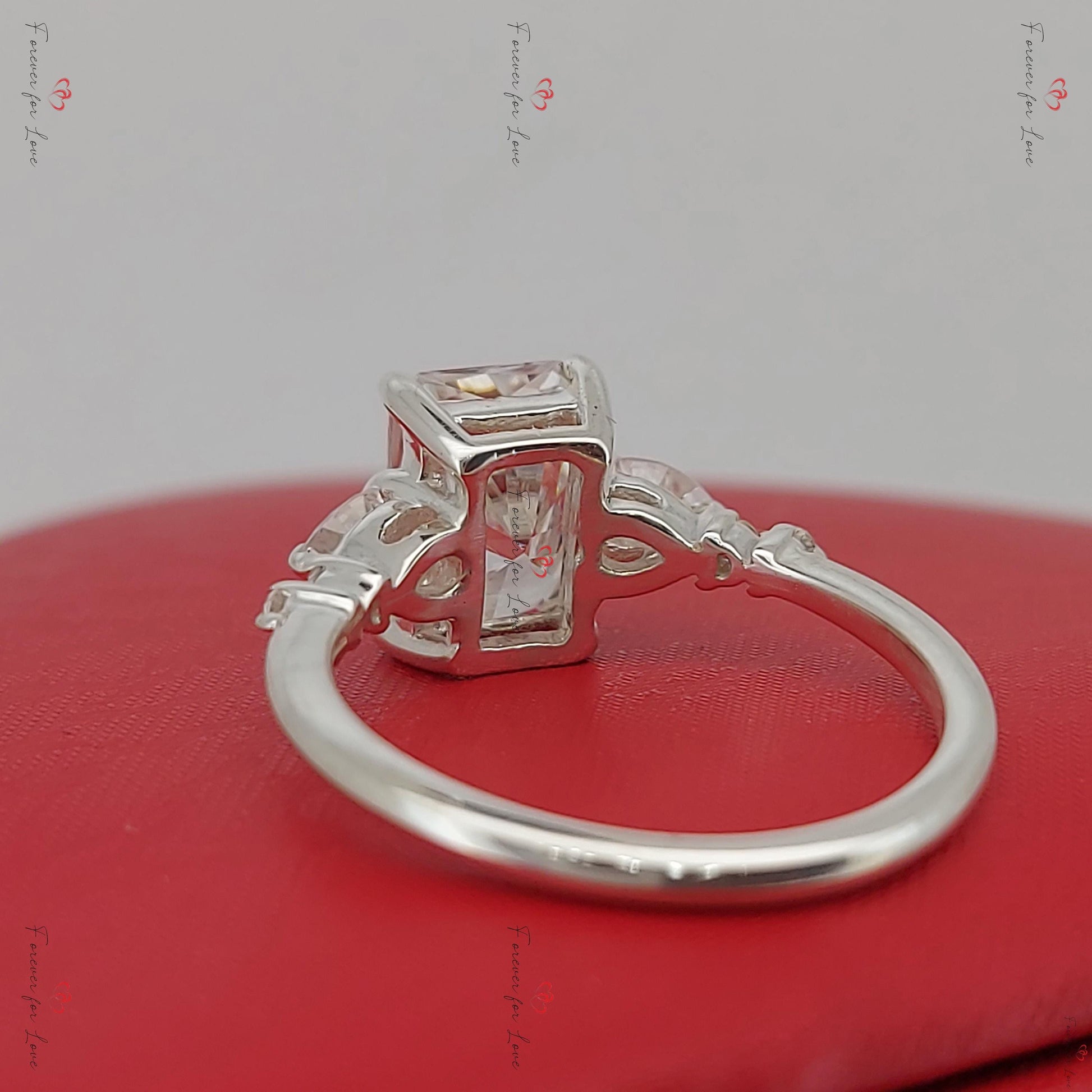 Radiant Diamond, Moissanite Eternity Band