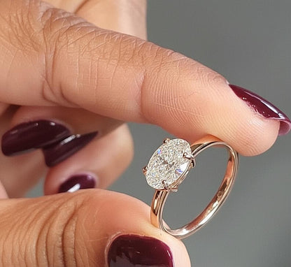 2 Ct IGI Certified Oval Lab Diamond Solitaire Engagement Ring