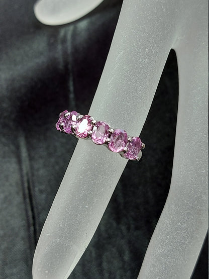 Oval Pink Sapphire Eternity Band