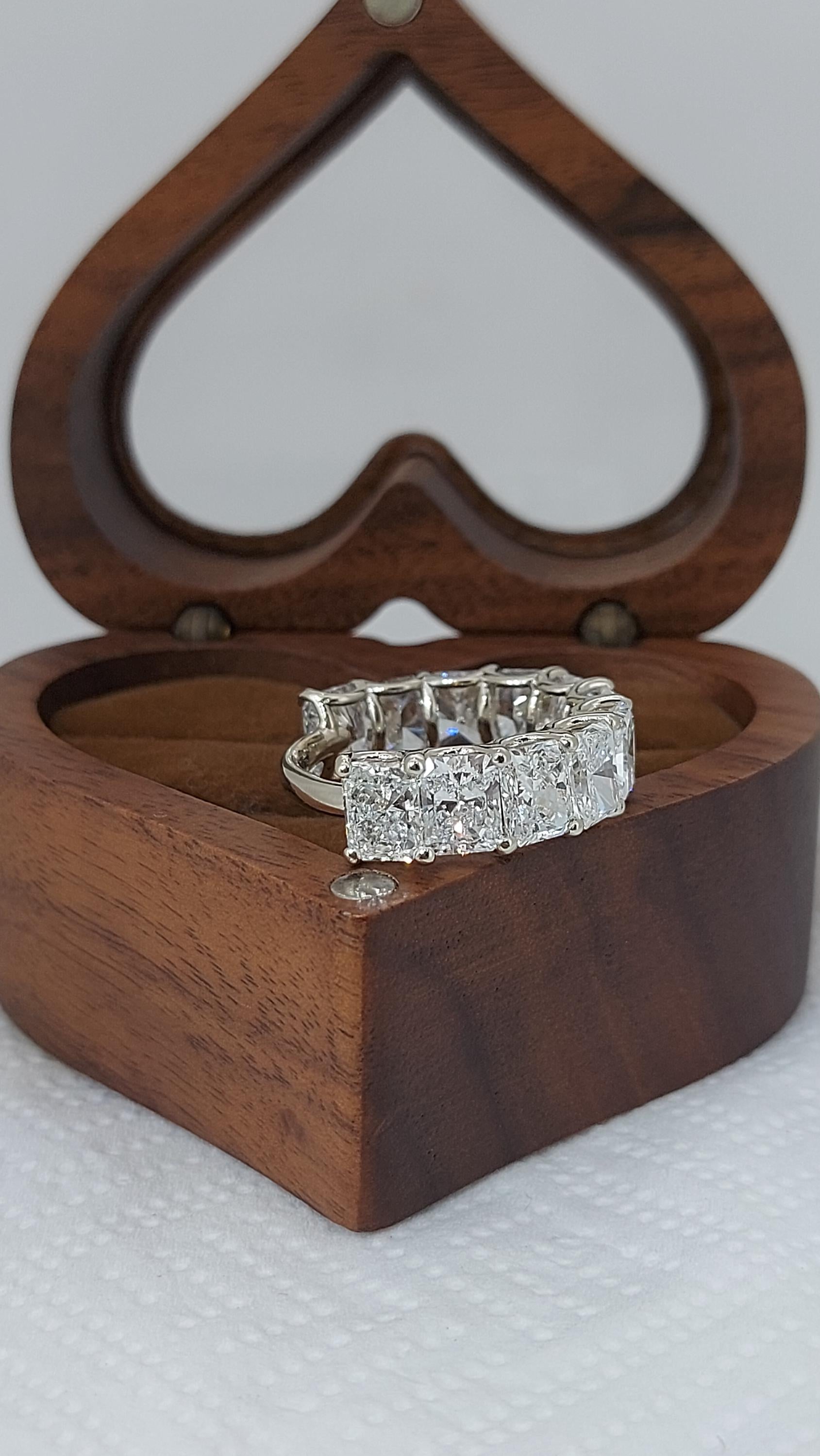 Radiant cut Lab Grown Diamond Wedding Band, Anniversary Band for her, 3/4th Eternity Band, Stackable Matching Band Gift for her.
