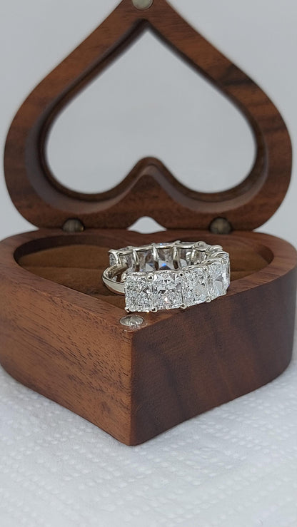 Radiant cut Lab Grown Diamond Wedding Band, Anniversary Band for her, 3/4th Eternity Band, Stackable Matching Band Gift for her.