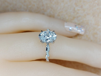 2 Ct Oval Diamond, Moissanite Engagement Ring