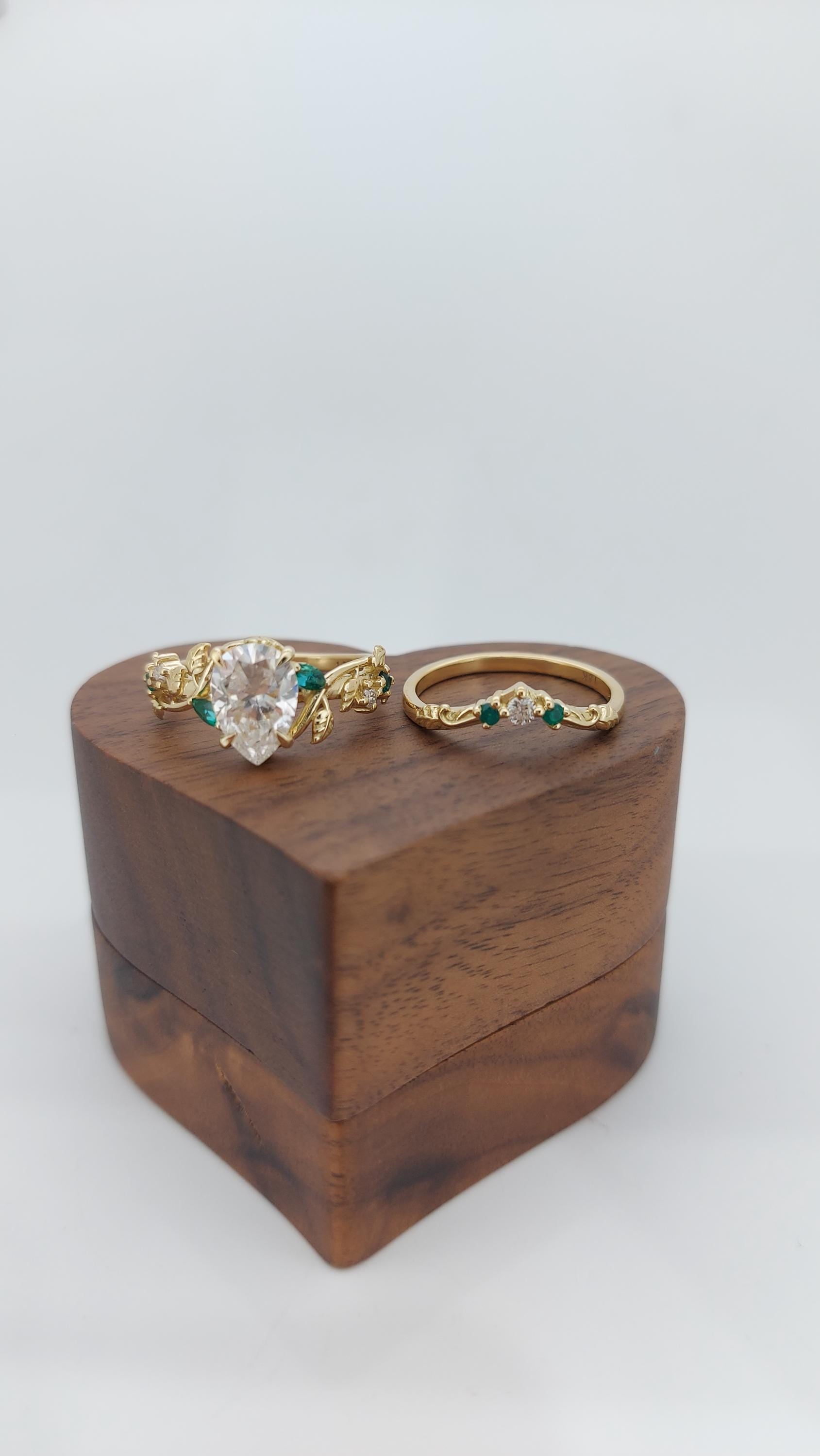 2 Ct Pear Diamond, Moissanite Halo Engagement Ring