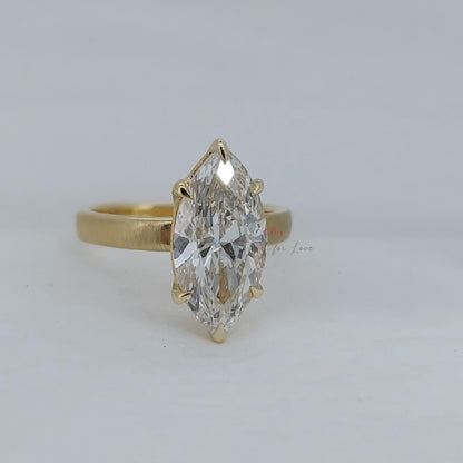 4.12 Ct IGI Certified Marquise Lab Diamond Engagement Ring