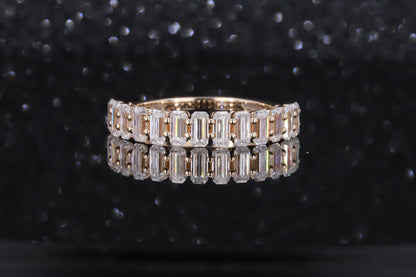 2.0 Ct Emerald Moissanite Wedding Band