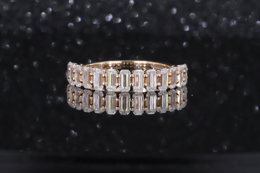 2.0 Ct Emerald Moissanite Wedding Band