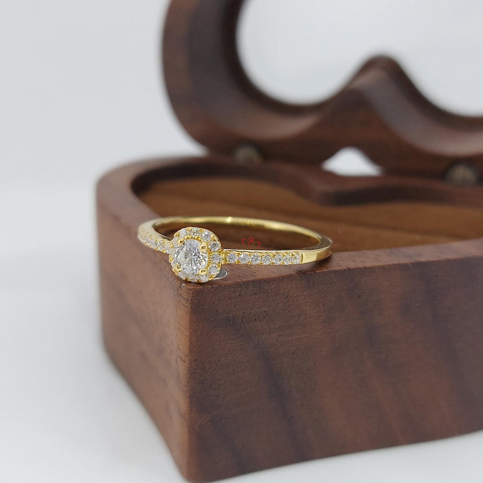 Round Natural Diamond Halo Engagement Ring