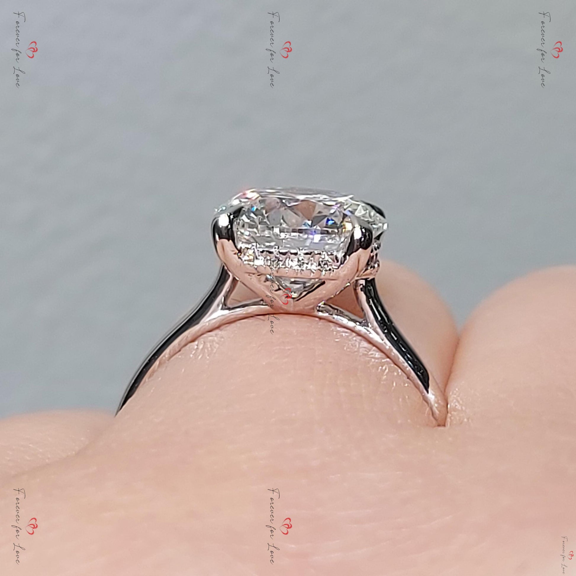 3 Ct IGI Certified Round Lab Diamond Solitaire Engagement Ring
