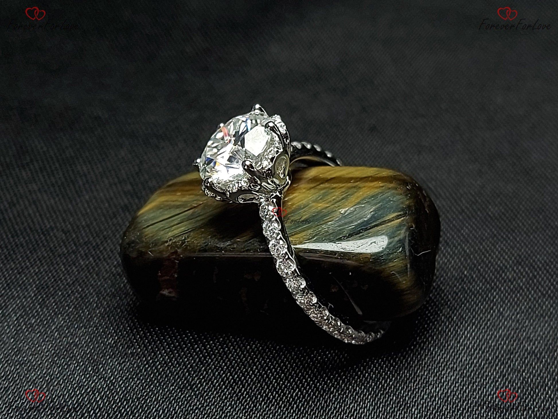 Round Moissanite Engagement Ring