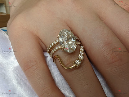 6 Ct Oval Diamond, Moissanite Solitaire Engagement Ring