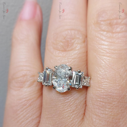 1.5 Ct Baguette Diamond Solitaire Engagement Ring