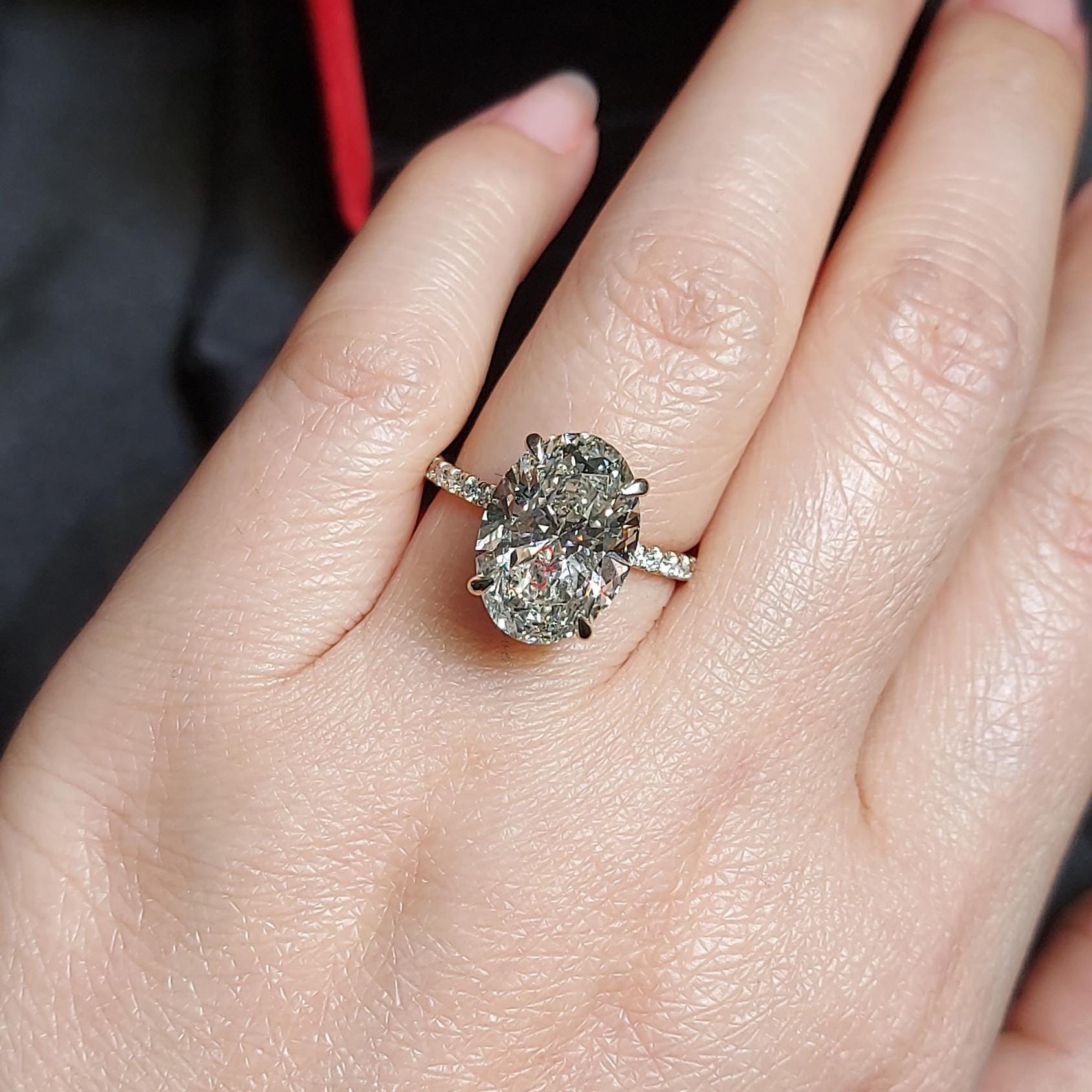 5.5 Ct Oval Lab Diamond Engagement Ring