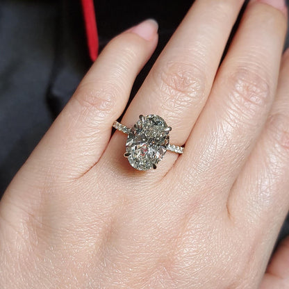 5.5 Ct Oval Lab Diamond Engagement Ring