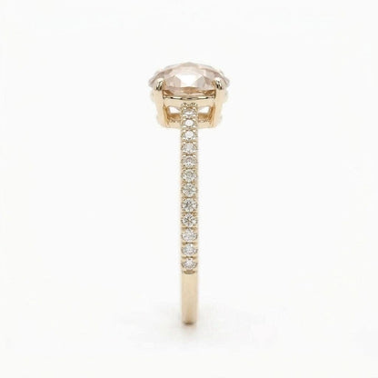 Round Rose Lab Diamond Wedding Band