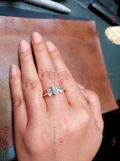 2 Ct Oval Diamond Three Stone Engagement Ring