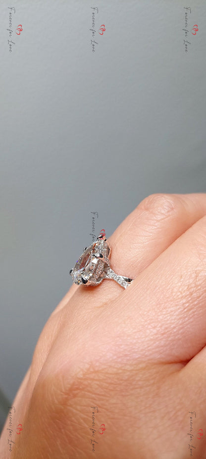 2.5 Ct Pear Lab Diamond Solitaire Engagement Ring